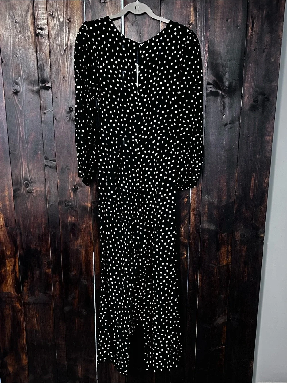Anthropologie Black Polka Dot Wrap Jumpsuit NWT - Picture 5 of 9